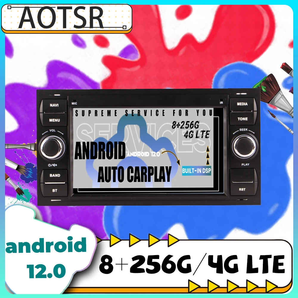 

7.0Inch High-Definition Touch Screen 8+256G Android12 Car Multimedia Stereo Player For Ford Car Radio GPS Navi Head Unit