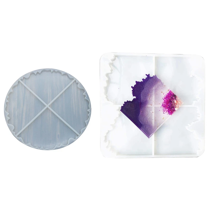 

Форма для подставки из смолы-Асимметричная силиконовая форма для подставки, A & B, 2 шт.