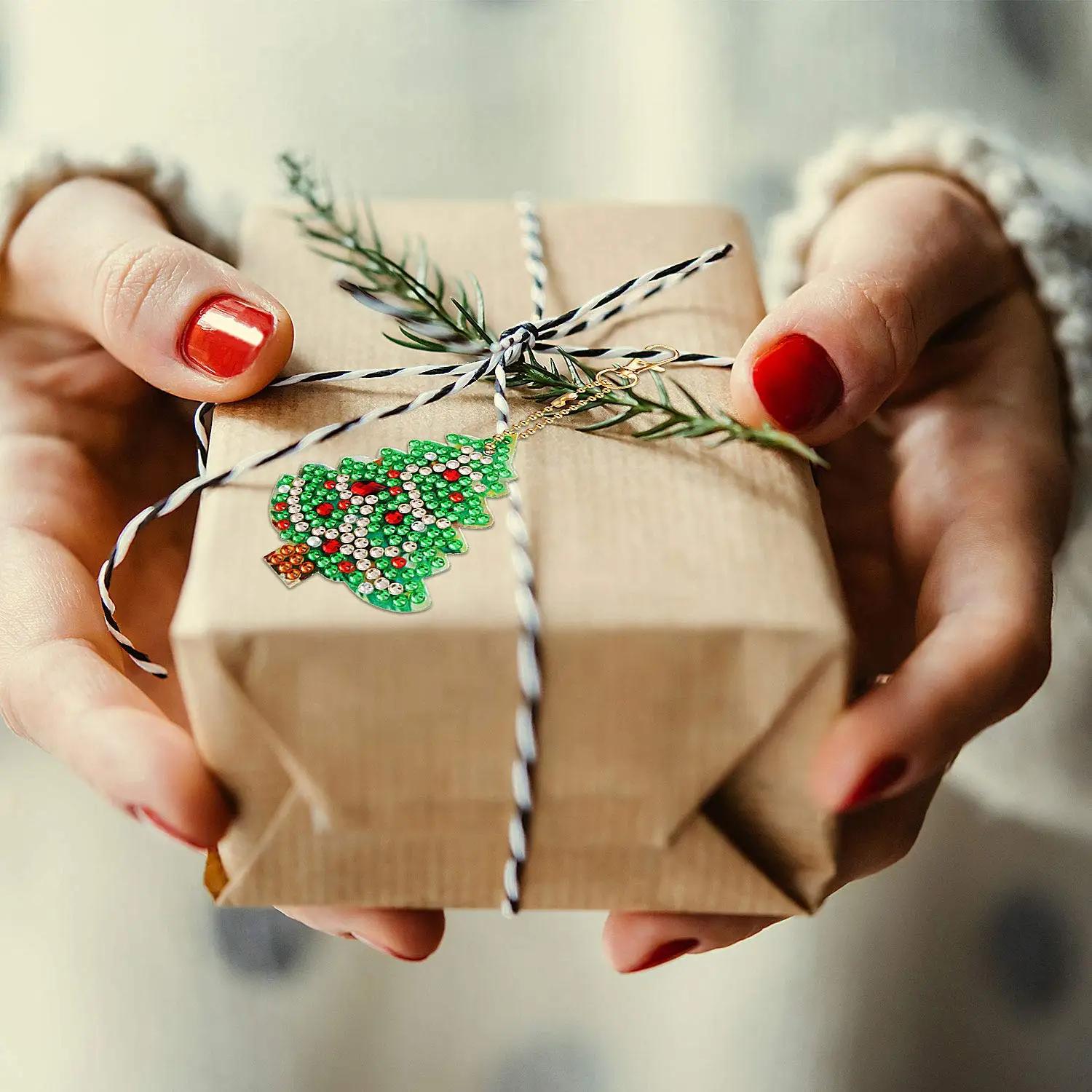 Набор брелоков для алмазной живописи набор сделай сам с рождественским