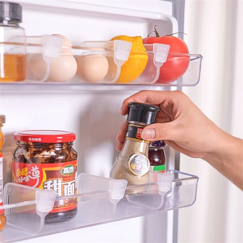 

Refrigerator Storage Partition Plastic Kitchen Tool Bottle Rack Assortment Kitchen Storage Refrigerator Side Door Divider Clips