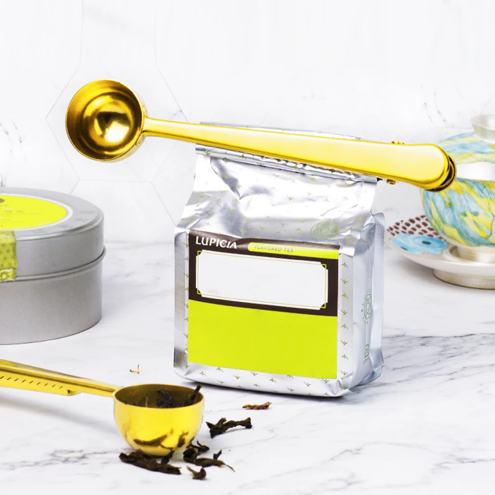 

2 in 1 Coffee Spoon Stainless Steel Sealing Clip Ice Cream Scoops Seasoning Milk Powder Sppons Kitchen Gadgets