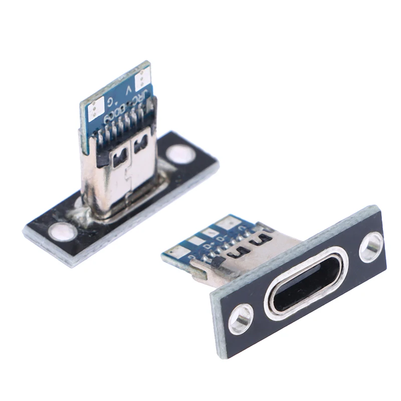 10 шт. Разъем USB 3.1 типа C с винтовой крепежной пластиной Type-C Jack 2-контактный