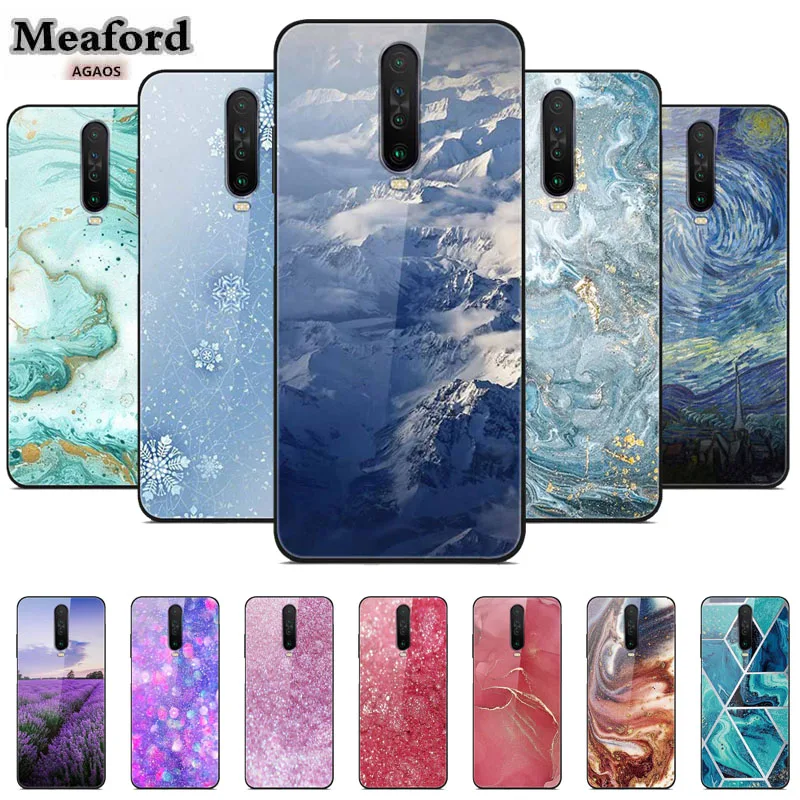 Роскошная ударопрочная задняя крышка из закаленного стекла для Redmi K30 классный