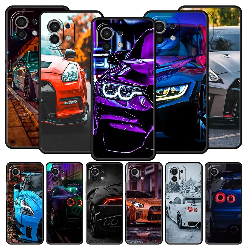

Blue Red JDM Sport Car Phone Case For Xiaomi 13 12 11 Lite 12T 11T 10T 9T Mi Poco X5 M4 M3 X4 X3 Pro F5 F4 F3 GT 5G Black Cover
