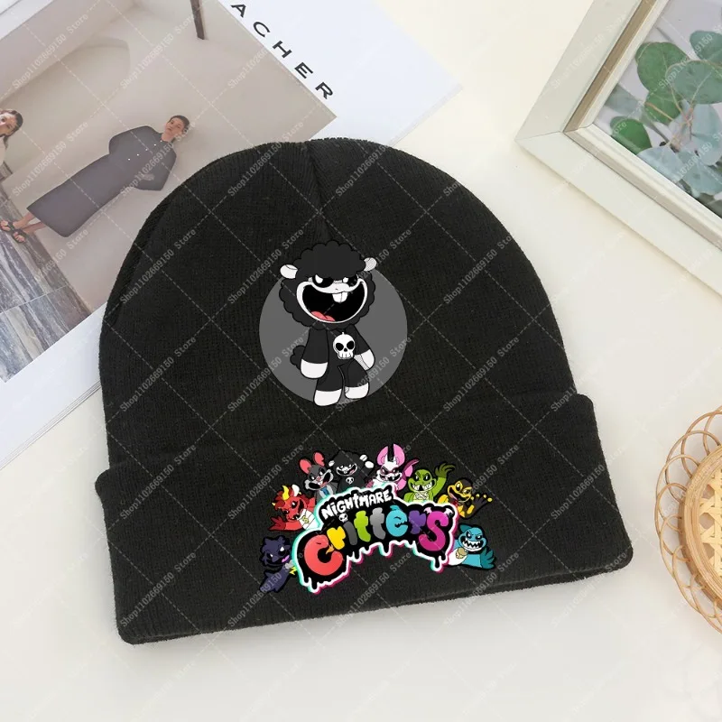 Детская вязаная шапка в стиле аниме Кошмары животных зимние детские модные