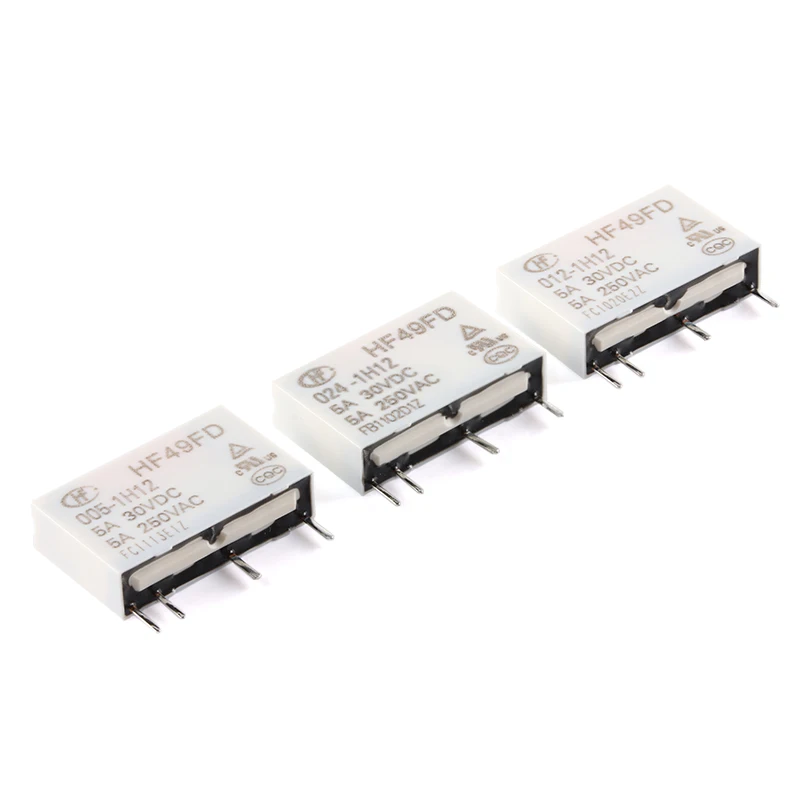 

10 шт., реле Φ HF49FD DC5V 1H12 4PIN 5A, реле 5V Rele 12V 24V