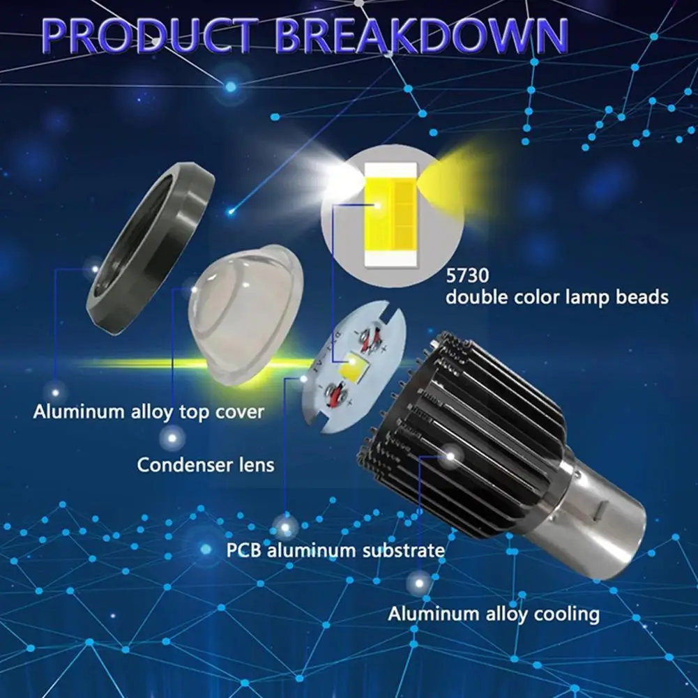 

Лампы светодиодные для мотоциклетных фар, 10000 лм, H4, Ba20d