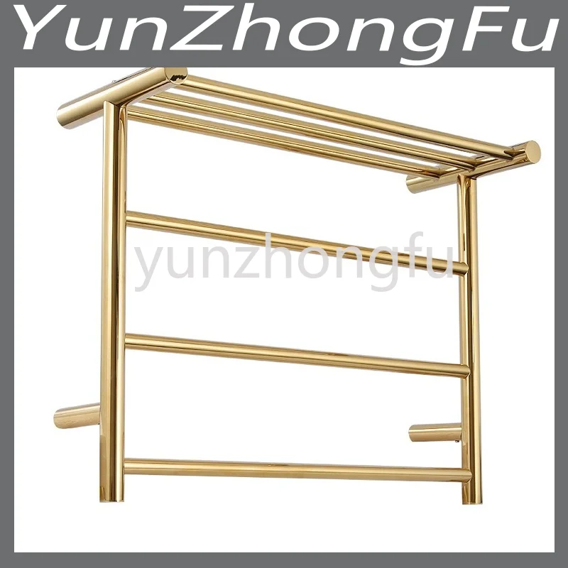 

304 Stainless Steel Towel Titanium Gold Warmer Bathroom Toilet Heated Towel Rail Wall Mounted Electric Heating Towel Drying Rack