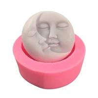 handmade soap silicone mold moon sun face diy fondant chocolate baking tools gypsum clay aroma candle soap making mold craft 3d