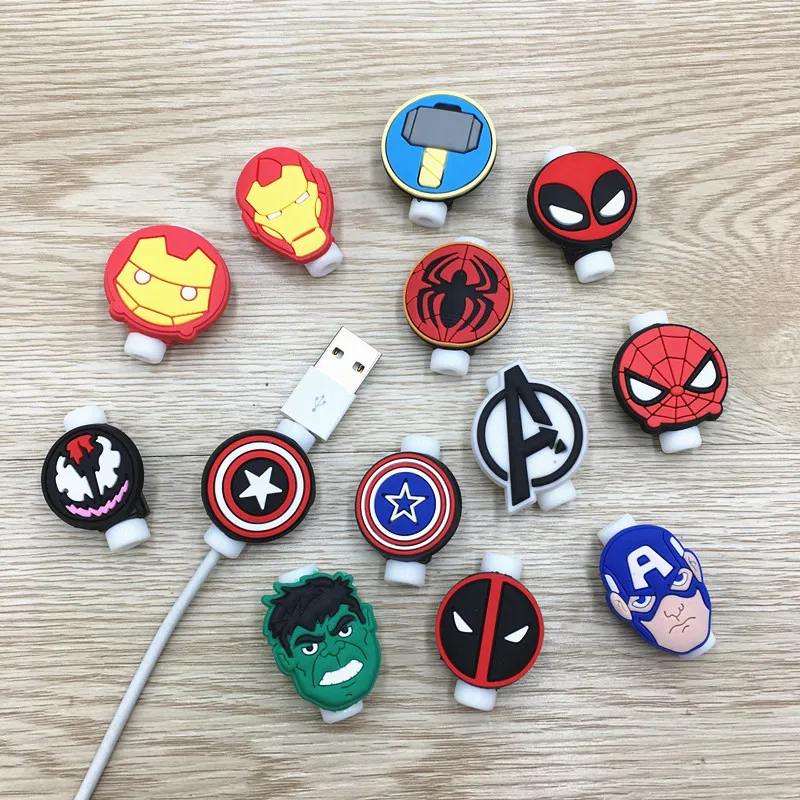 

Disney Marvel USB Protector Cable Case Clip for IPhone Cover Winder Cord Protector Wire Organizer for Iphone Android