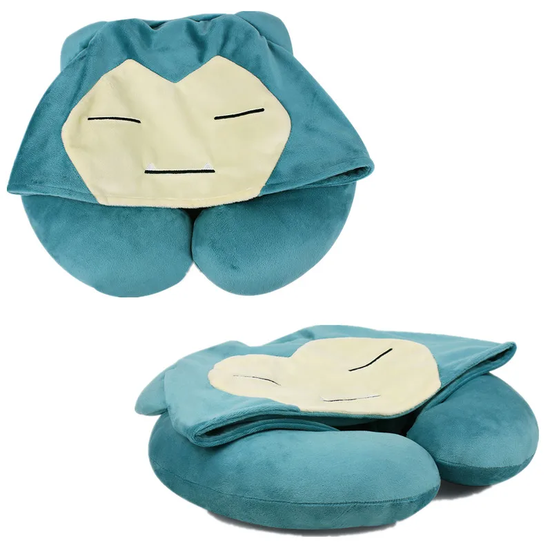 

Kawaii Pokemon Anime Snorlax U-Shaped Neck Soft Pillow Office Siesta Travel Plush Cushion Cute Stuffed Toys Christmas Gifts