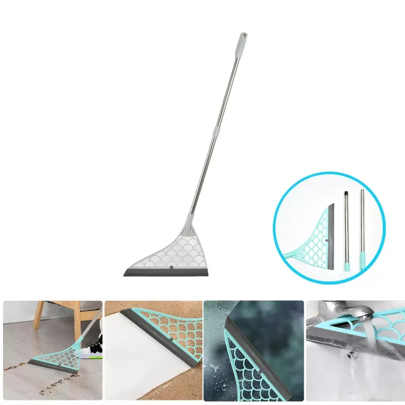

Multifunction Rubber Broom Hand Push Floor Car Windows Scraper Non-Stick Pet hair remover for Home Office