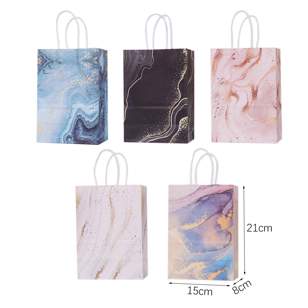 

Мраморные бумажные подарочные пакеты 5 шт