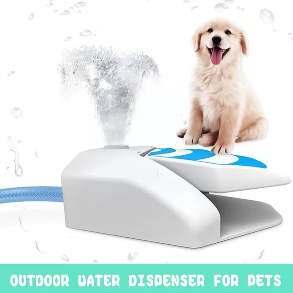 Dog Outdoor Water Fountain Pet Water Feeder Dog Step Drinker Pedal Funny Automatic Drinking Capacity Dispenser Large Spray Q1s4