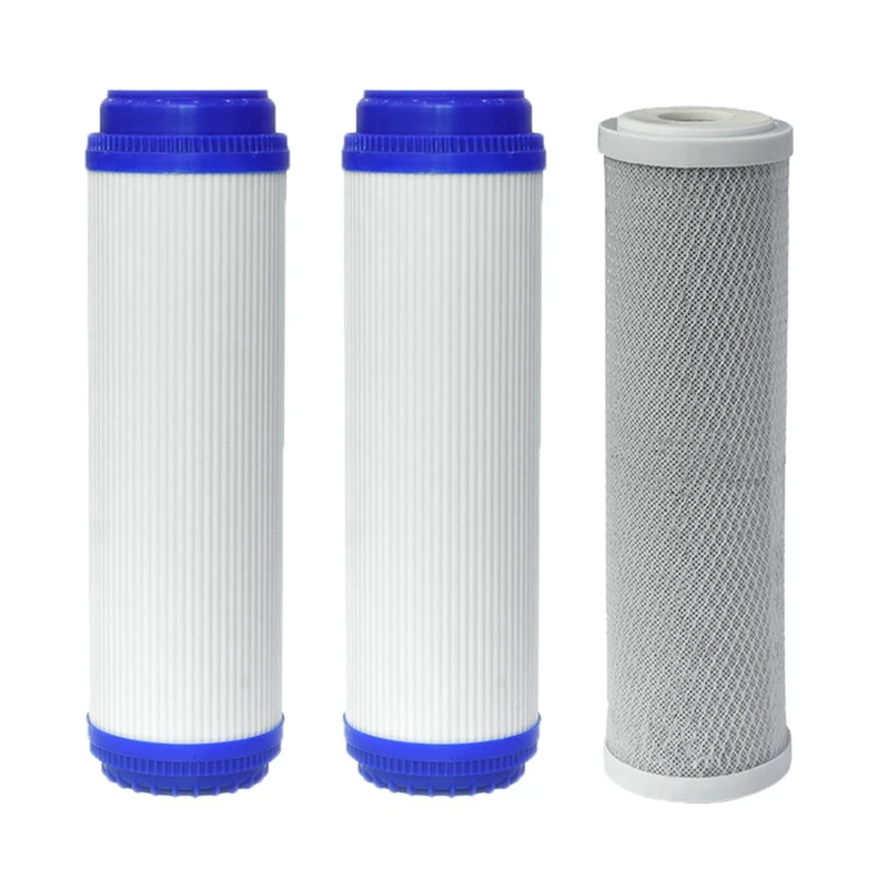 

3 Pcs Water Purifier Filter 10 Inch Flat Mouth UDF,CTO Compressed Carbon Water Purifier Filter Elements Mesh Accessories