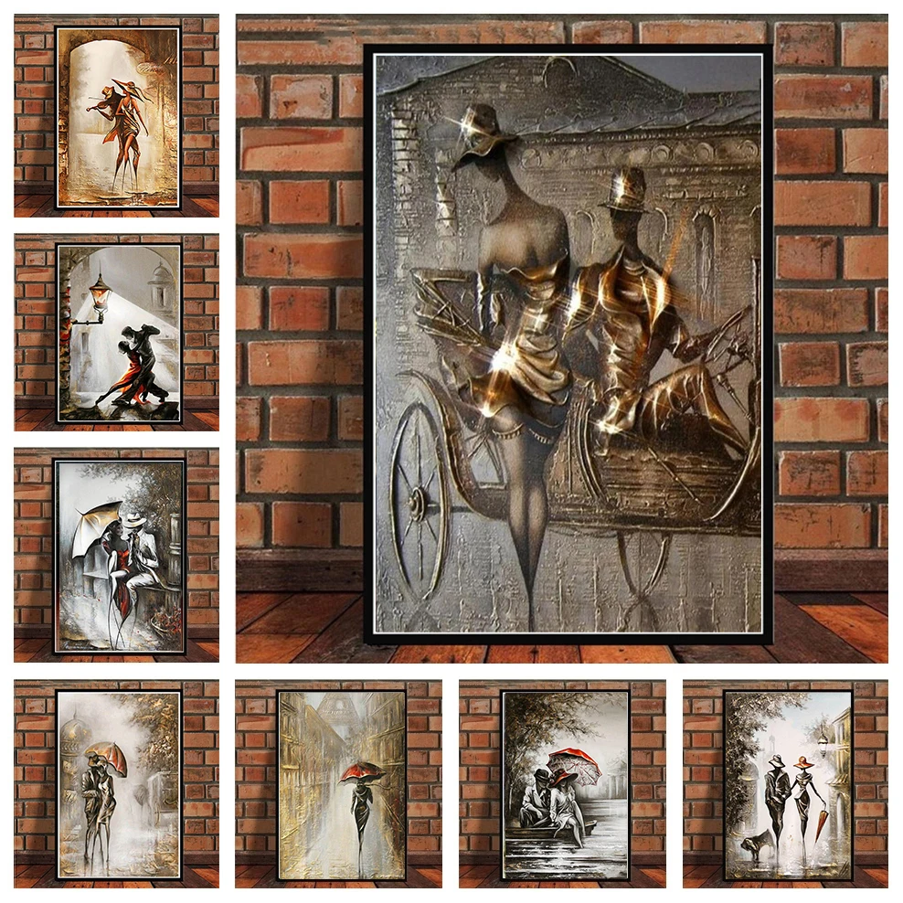 Интересное художественное полотно на стену с романтической парой Прекрасная