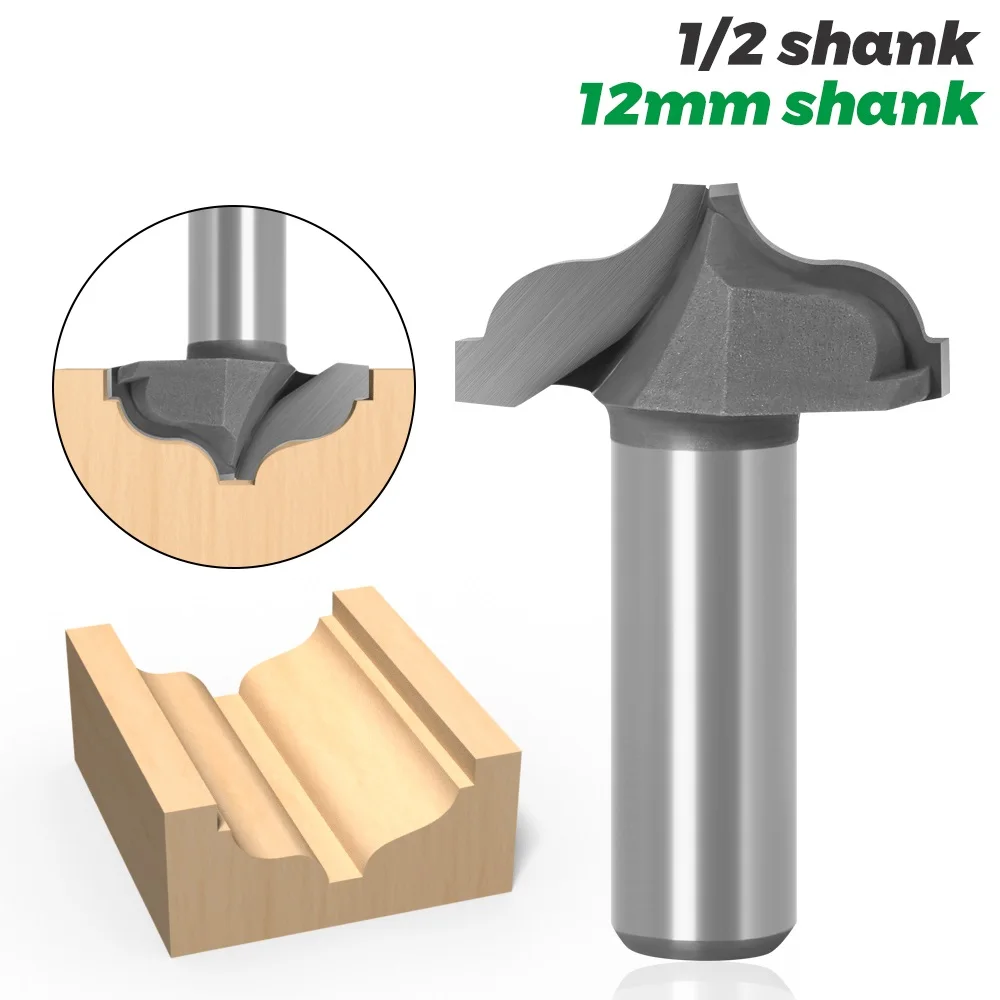 

1PC 12mm 1/2Shank Architectural Cemented Carbide Molding Router Bit Trimming Wood Milling Cutter for Woodwork Cutter Power Tools