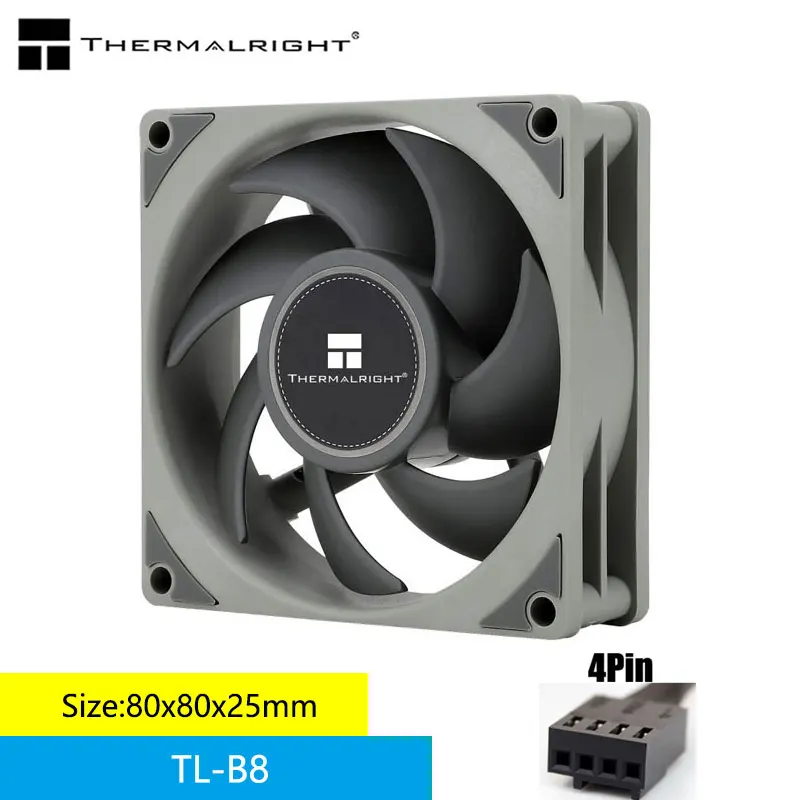 Вентилятор охлаждения корпуса Thermalright TL-B8 80X80X25 мм 2200 об/мин 4-контактный