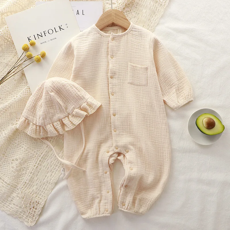 

100% Cotton Romper+Cap Set Newborn Baby Clothes Sleepsuit Onepiece Pijamas Macacão Infantil Growing Jumpsuit Mamelucos Sleep Set