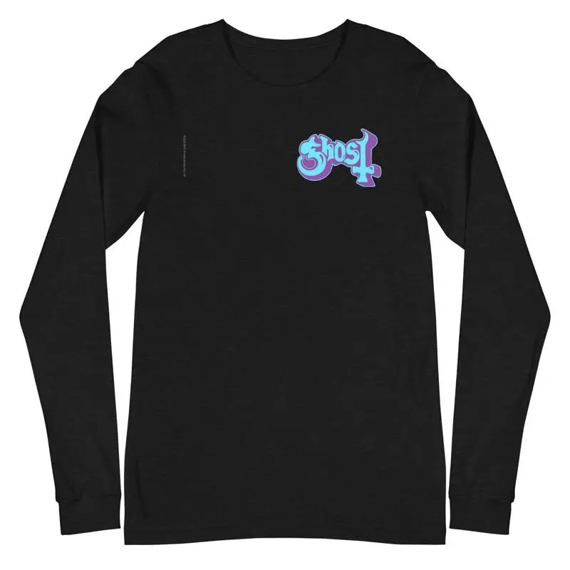 Фото Футболка с длинным рукавом и логотипом Merchmoment Ghost Left Chest L S, черная, новая №1