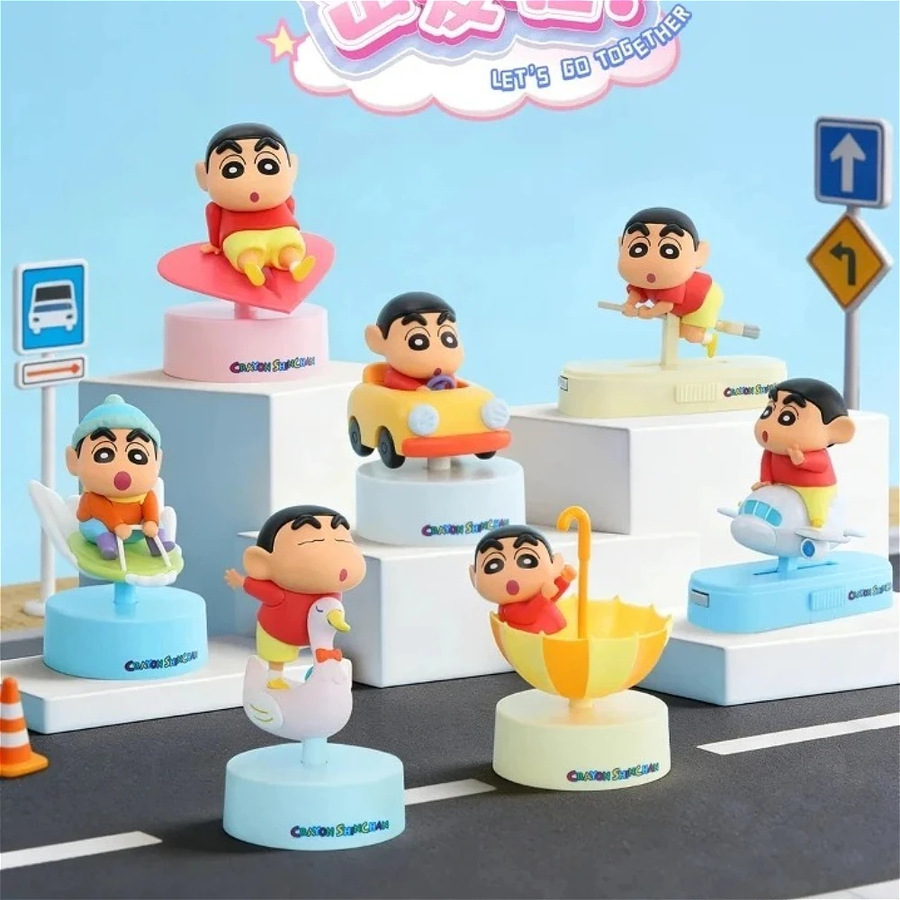 Фото Ароматизатор для автомобиля Crayon Shinchan Let's Go Together, фигурка-сюрприз в слепой коробке, милый настольный декор, игрушка-сюрприз в таинственном пакете, подарок №1