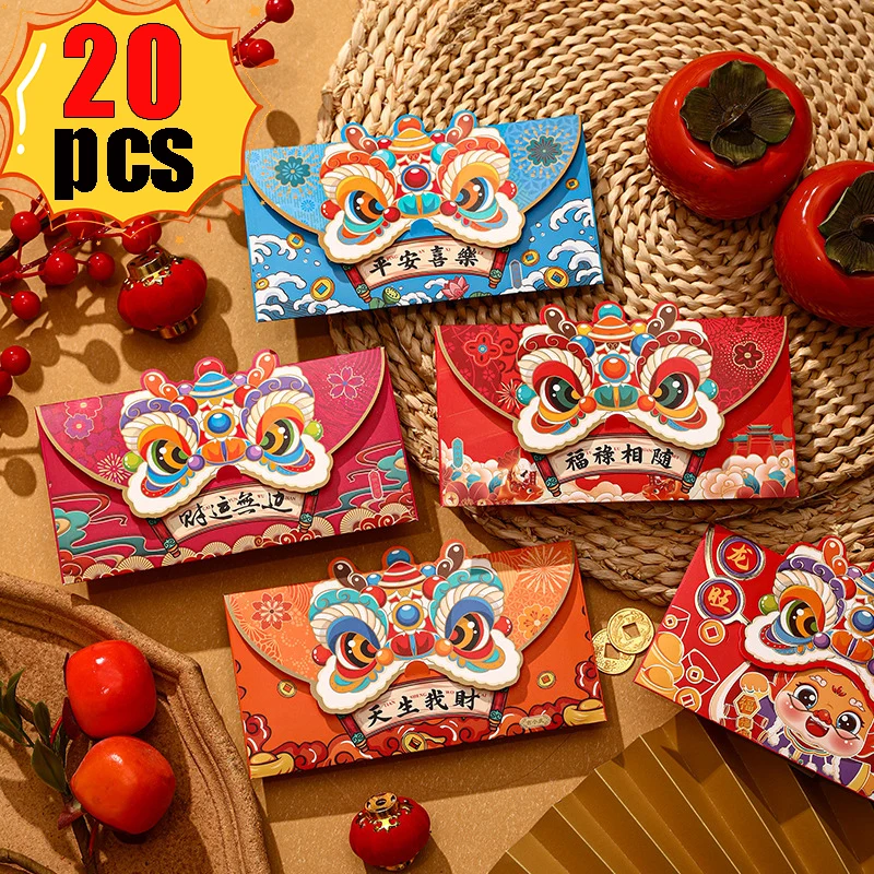 4/20 шт. конверты для банкнот с рисунком дракона