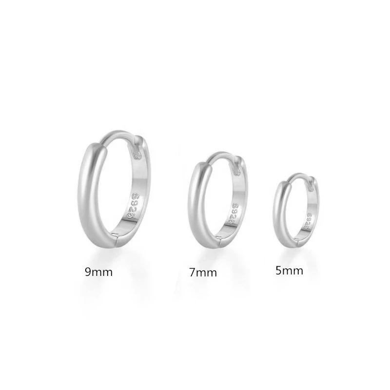 

Smooth Ring Simple Hoops Earrings for Women Fashion Jewelry Bohemia Piercing Pendiente Ins Same Earring Party Gifts 9mm 7mm 5mm