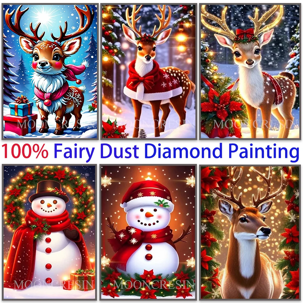 Рождественский олень 100% фея пыль квадратный полный 5D Diy алмазная живопись