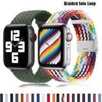 strap for apple watch band 44mm 40mm 38mm 42mm braided adjustable 41mm 45mm belt solo loop bracelet iwatch series 7 6 5 4 3 se
