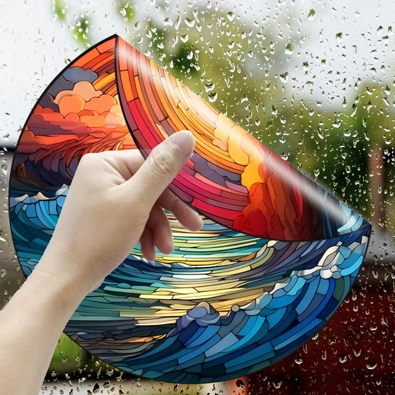 Статическая Липкая Наклейка На Окно дава До Сумерения С Видом Океан Для