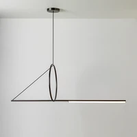 modern led pendant lights designer iron geometric line for living room dining room study bar decor nordic home kitchen fixtures