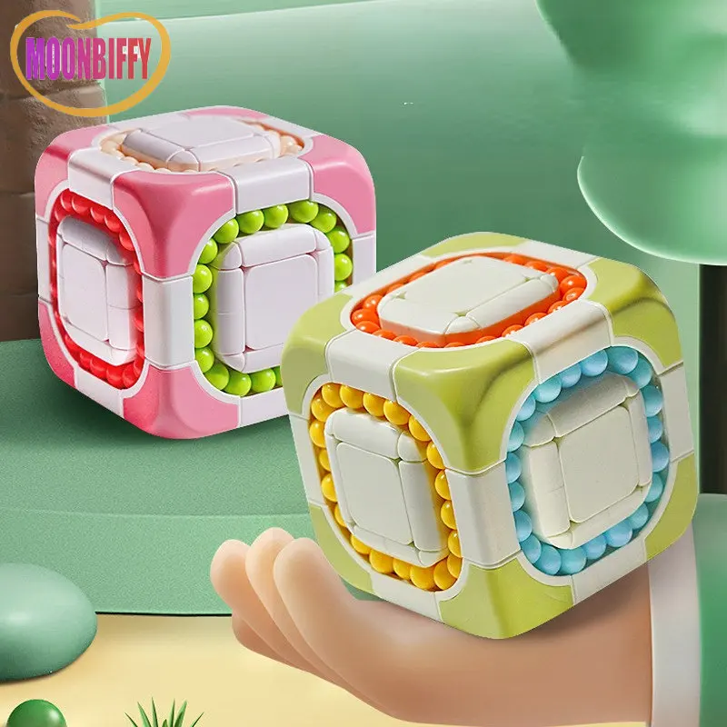

3×3 Magic Cube Bean Puzzle Fingertip Control Magic Bean Rolling Ball Children's Puzzle Decompression Toy 2023