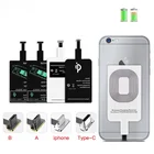 Беспроводное зарядное устройство Qi, приемник, поддержка Micro USB Type C, адаптер для быстрой беспроводной зарядки для iPhone, Android, беспроводная зарядная площадка, док-станция