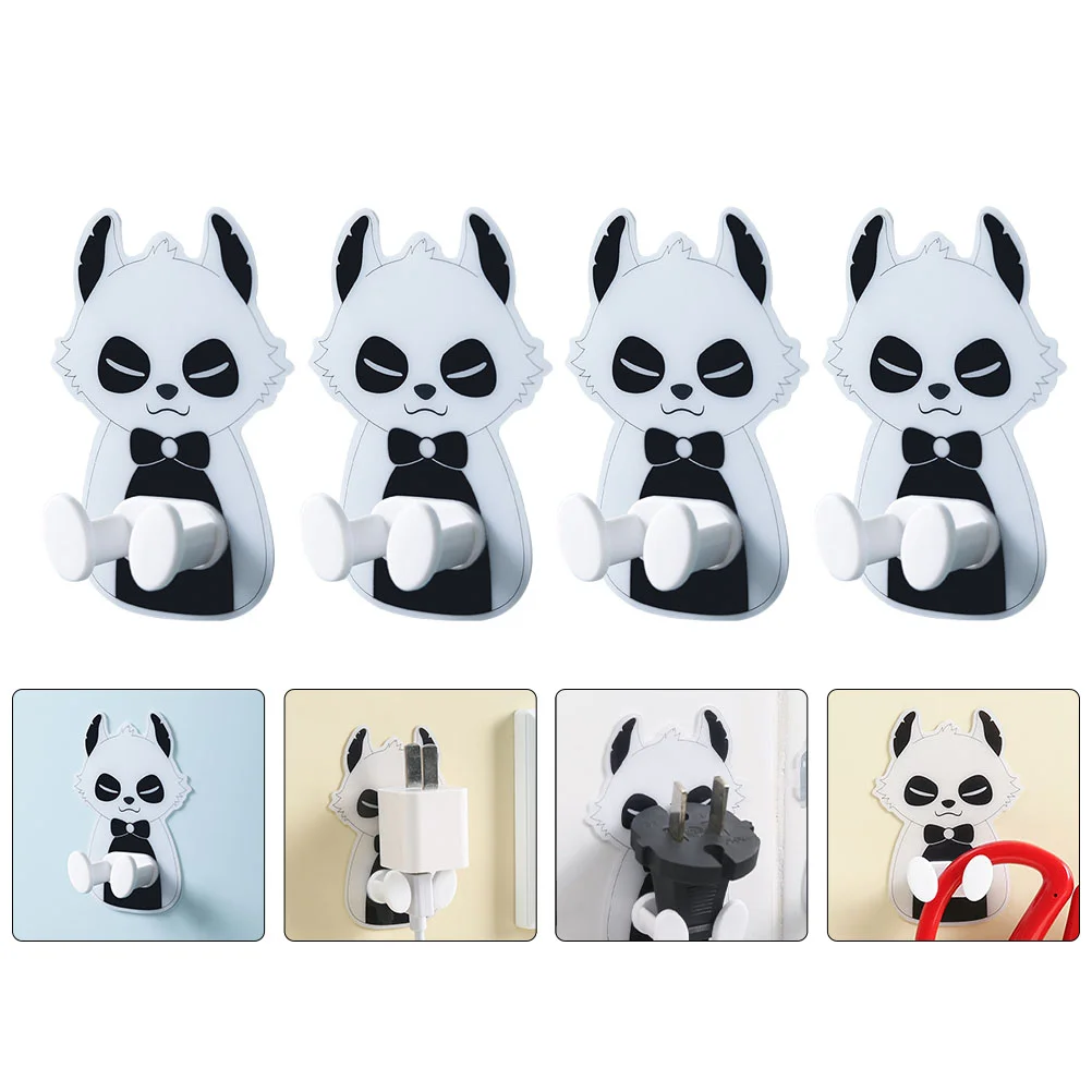 

Hook Hooks Wall Plug Hanger Towel Wire Cartoon Hat Clothes Hanging Cable Coats Chain Sticky Key Cute Decorative Adhesive Self