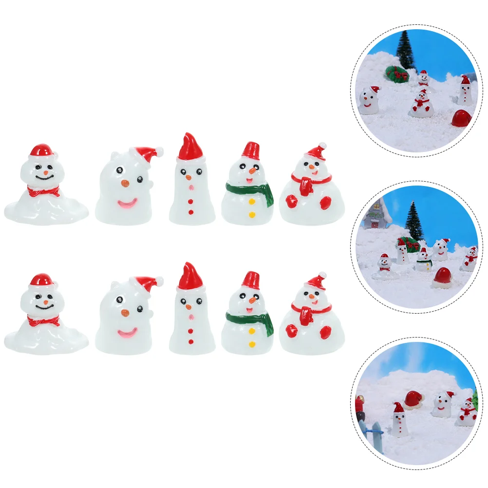 

10 шт., миниатюрные рождественские фигурки