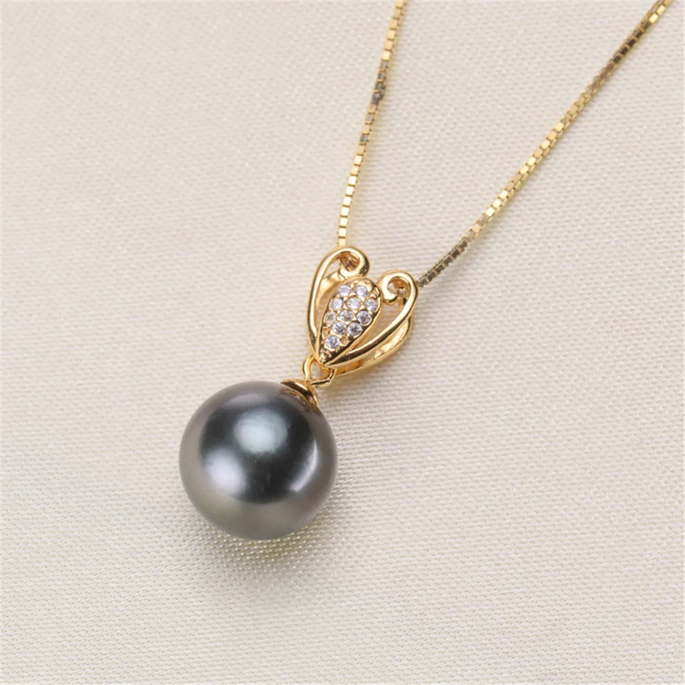 

Classic Pearl Pendant Bead Caps Accessories 925 Silver Half Hole Bead Inlay For Women DIY Handmade Pendant Base Making No Pearl