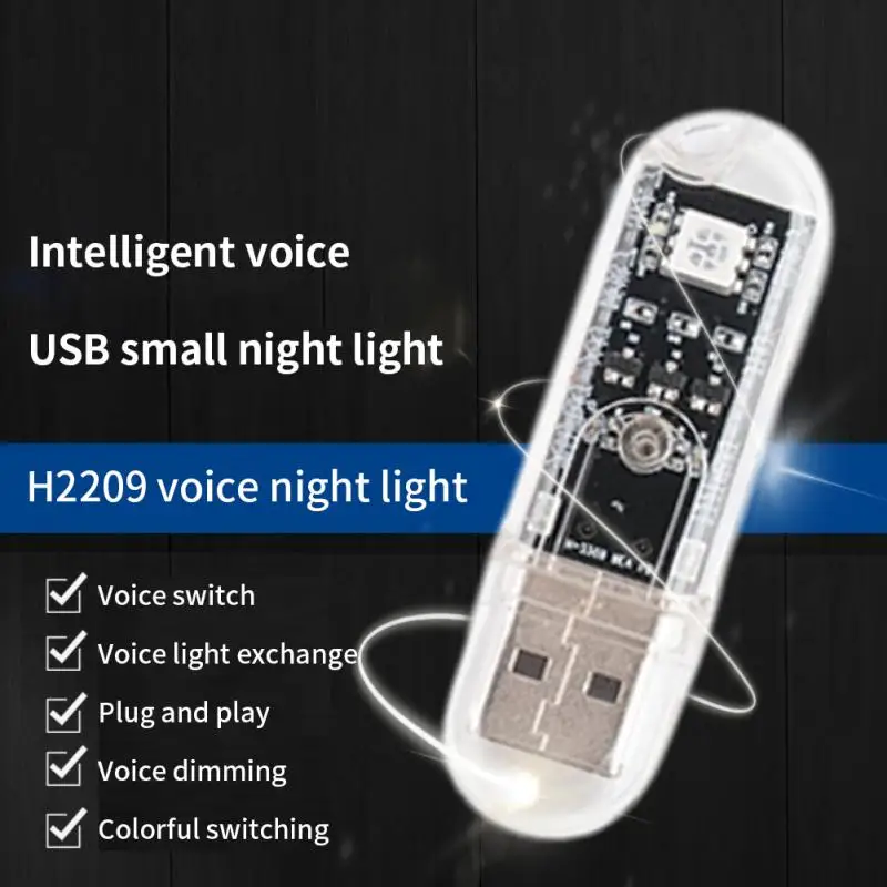 

Usb Light Colorful Colorful Switching Ai Voice Control Night Light Durable Universal New Usb Lamp Car Interior Gift Night Light