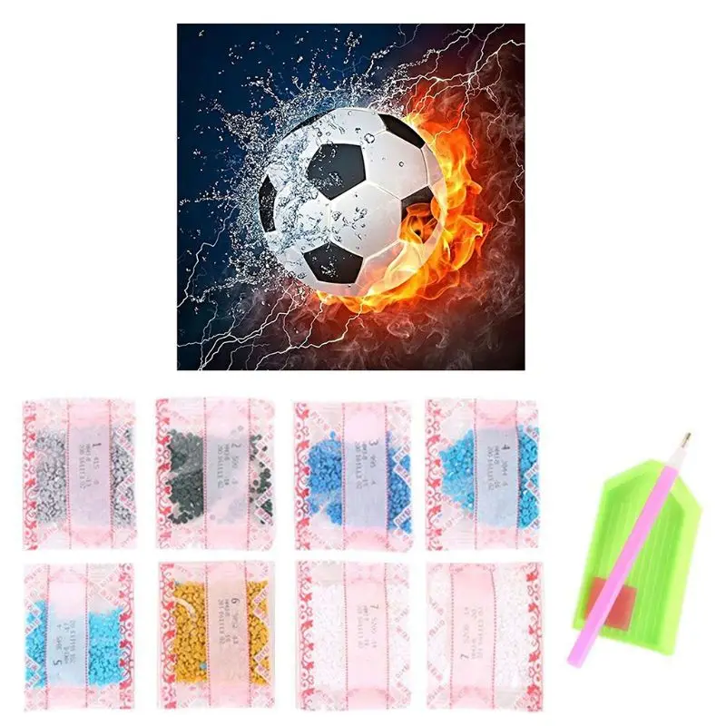 R2JC горячий футбол 5D круглая форма алмазная живопись вышивка рукоделие