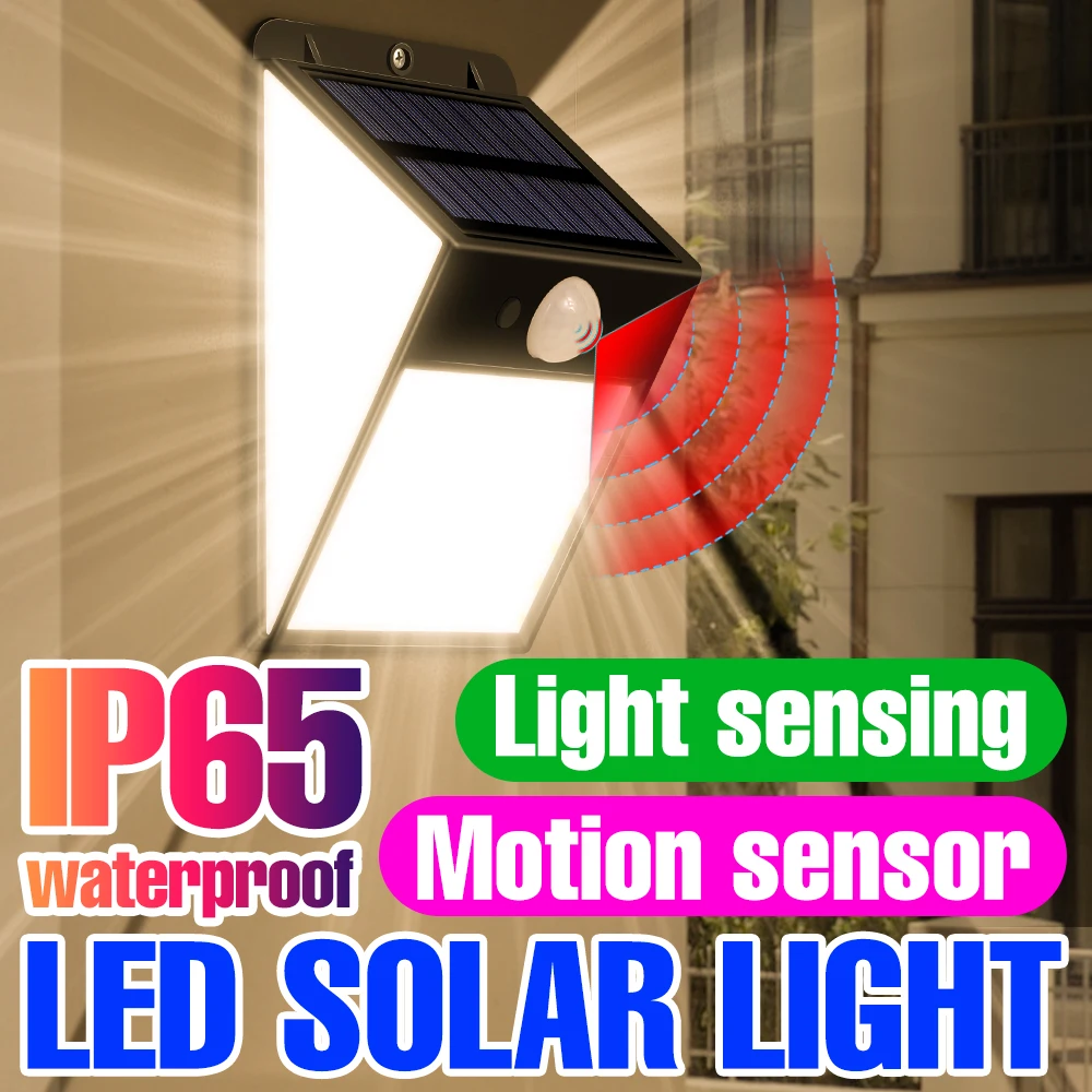 

Solar LED Wall Light PIR Motion Sensor Garden Lights Sunlight Powered Floodlight IP65 Waterproof Solar Lamp For Outdoor Lighting