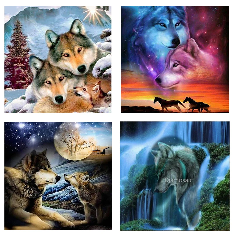 

Diamosaic Full Square Round Drill 5D DIY Resin Diamond Paiting Picture Animal Wolf Diamont Embroidery Cross Stitch 3D Home Decor