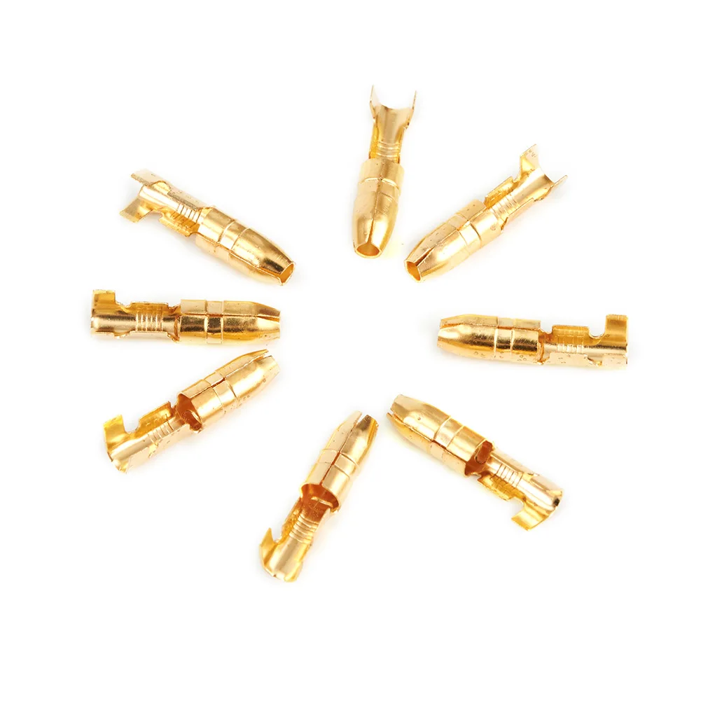 

200x Connector Moto 3.9mm Male & 4.0mm Female 50 Set Terminal Transparent Bullet Uninsulated W/ Sleeve Connectors