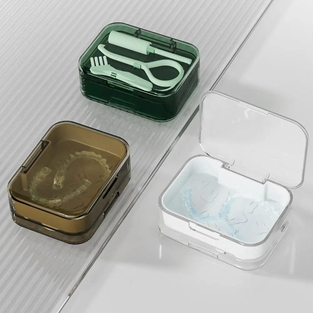 

Orthodontic Denture Bath Box Soaking Invisible High Quality Teeth Storage Box Container Hanging Net Cleaning Teeth Case Denture