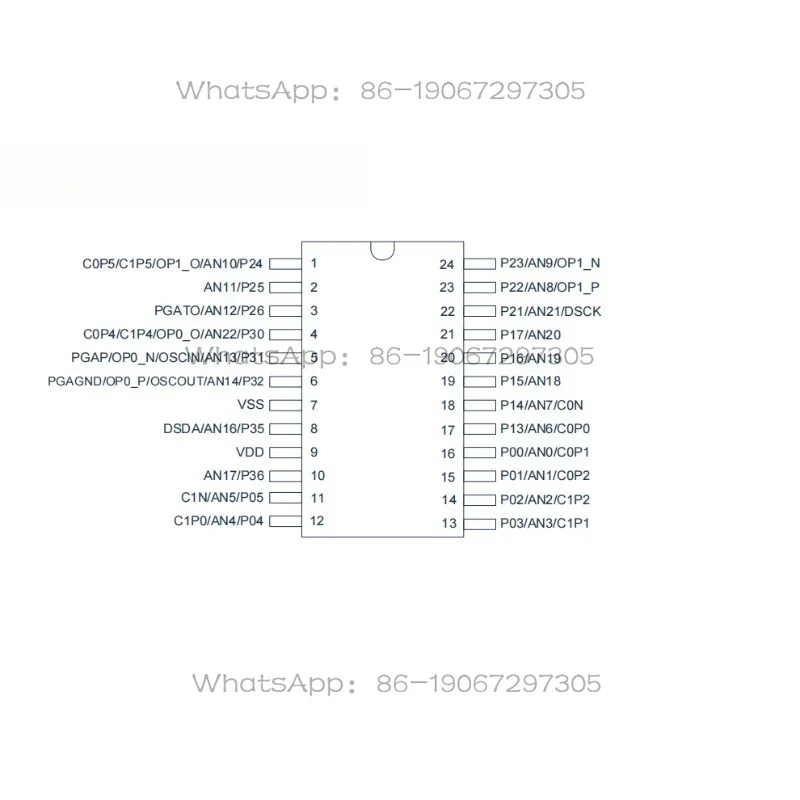 Фото Микроконтроллер CMS8S6990-SSOP24, программируемый, в упаковке (50 штук) №1