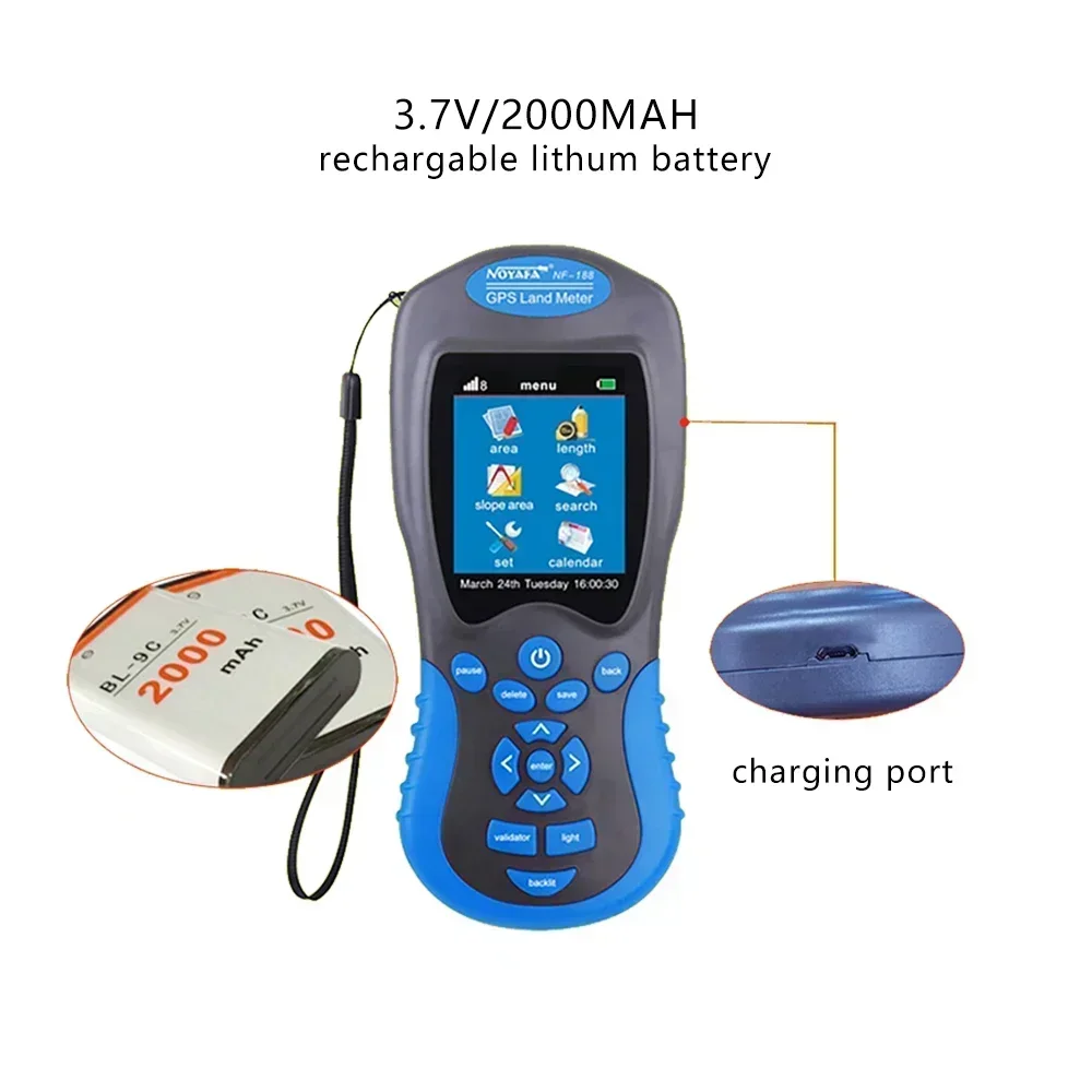NOYAFA NF-188 GPS измерительный земельный метр с цветным экраном устройство