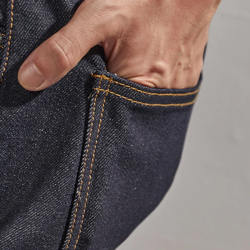 Red ear denim jeans men's AMI Kaji heavy Harajuku style retro primary color original cloth cattle cowboy pants