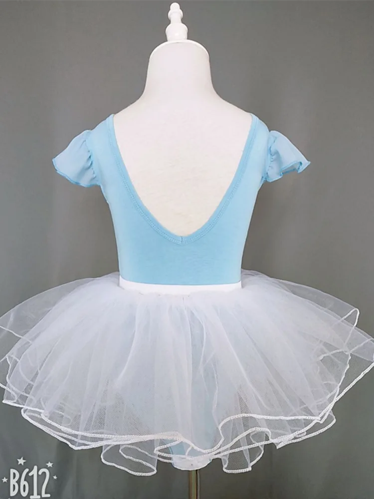 

Solid Color Ballet Wear Dance Line Suit Latin Short Sleeves Tights Leotards Clothes Girls Kids Costume Classical Leotard Rompers