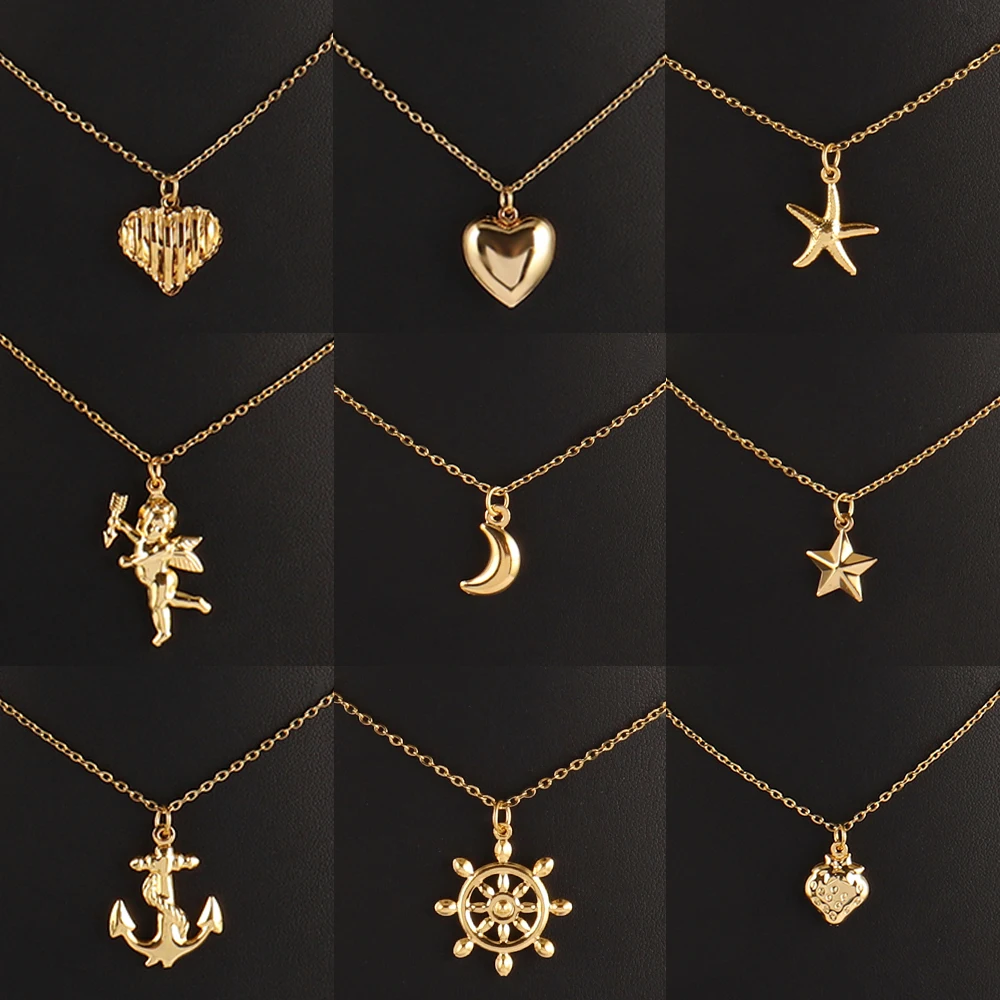 Ожерелье из нержавеющей стали ожерелья с любовным сердцем для женщин ожерелье