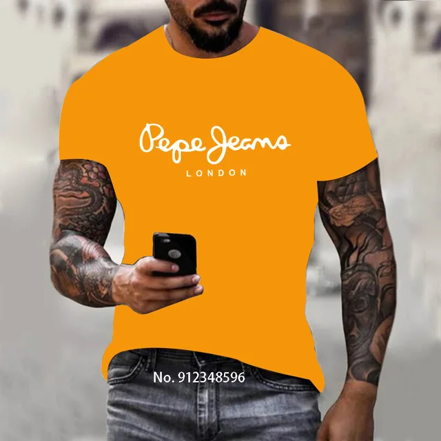 

2023 Summer Newest Pepe-Jeans-London Logo T-Shirt Summer Men's /Women's Short Sleeve Popular Tees Shirt Tops Unisex