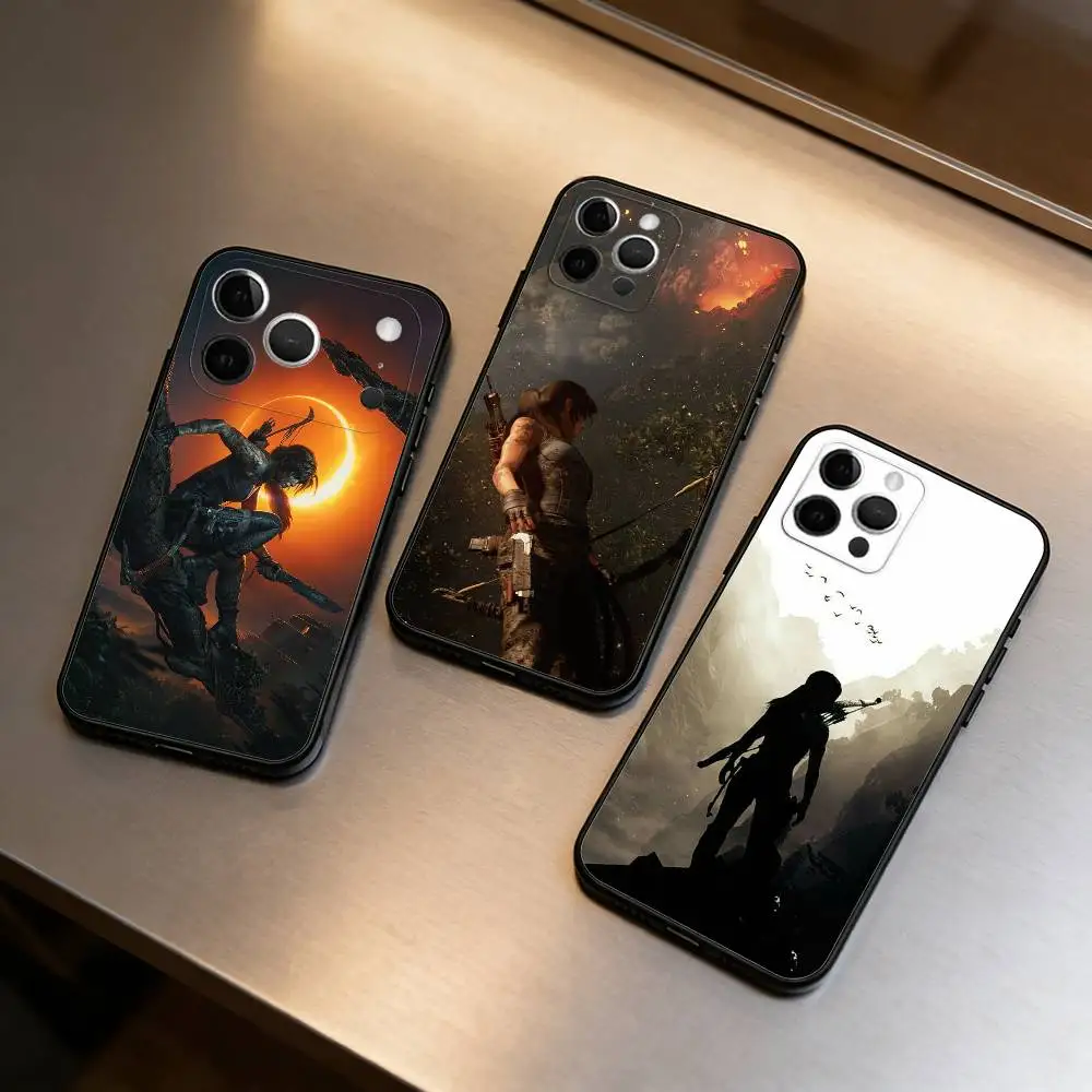 Фото L-Lara-Croft T-Tomb R-Raider Мягкий силиконовый черный чехол для телефона, для iPhone 17, 16, 15, 14, 13, 12, 11 Plus, Pro Max, XS №1