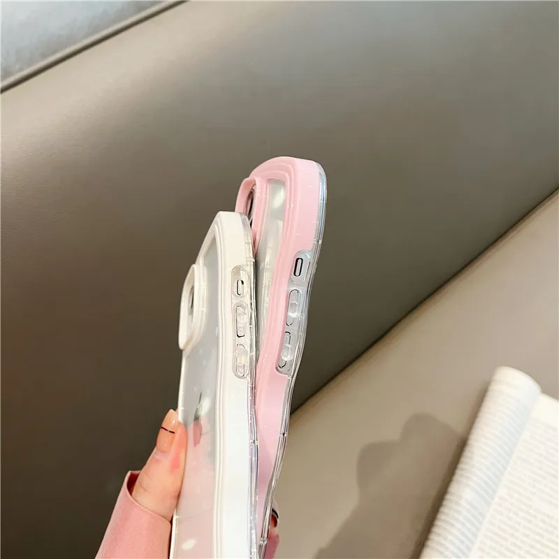 Модный милый чехол для телефона с волнистой рамкой ярких цветов INS iPhone 11 12 13 Pro Max X